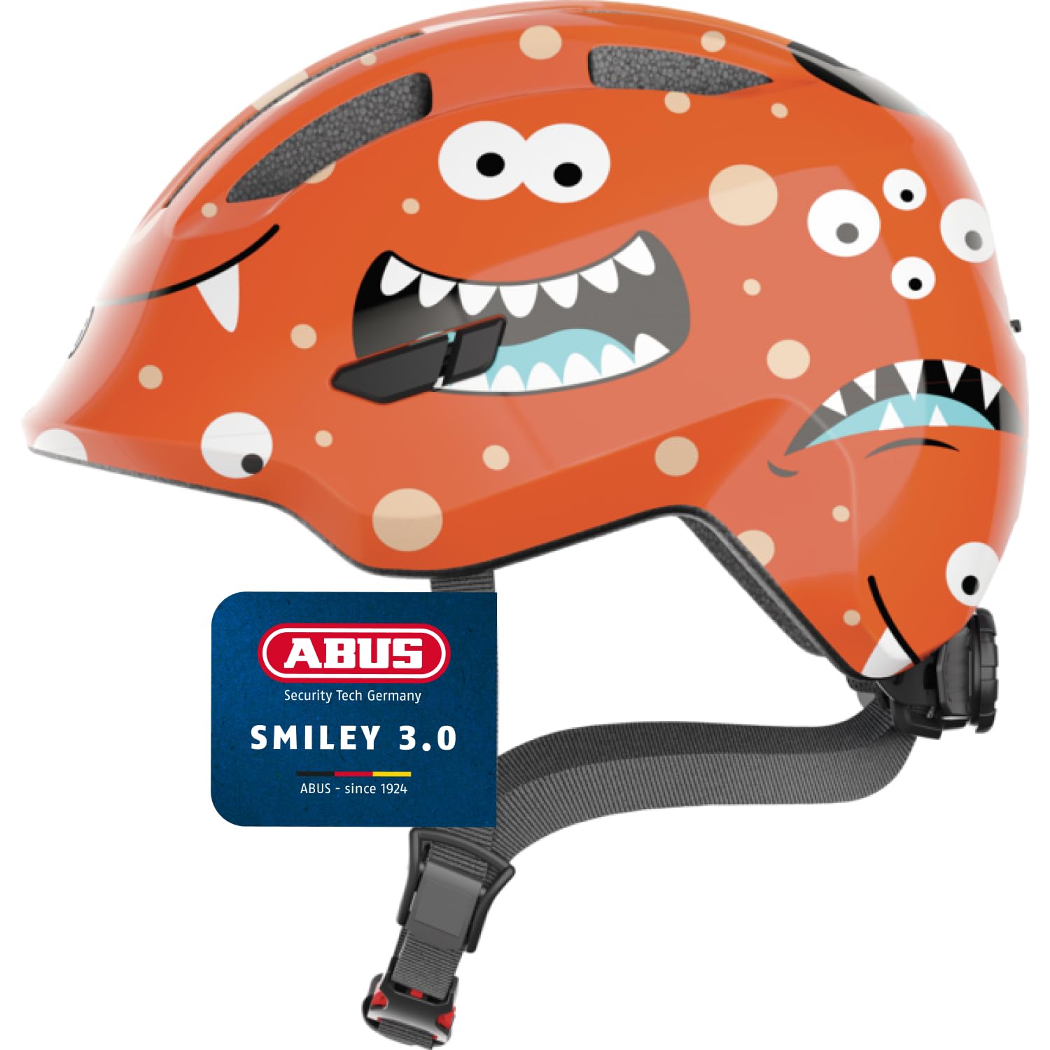 ABUS Kinder-Fahrradhelm in Orange (Orange Monster), Größe S (45-50 cm)