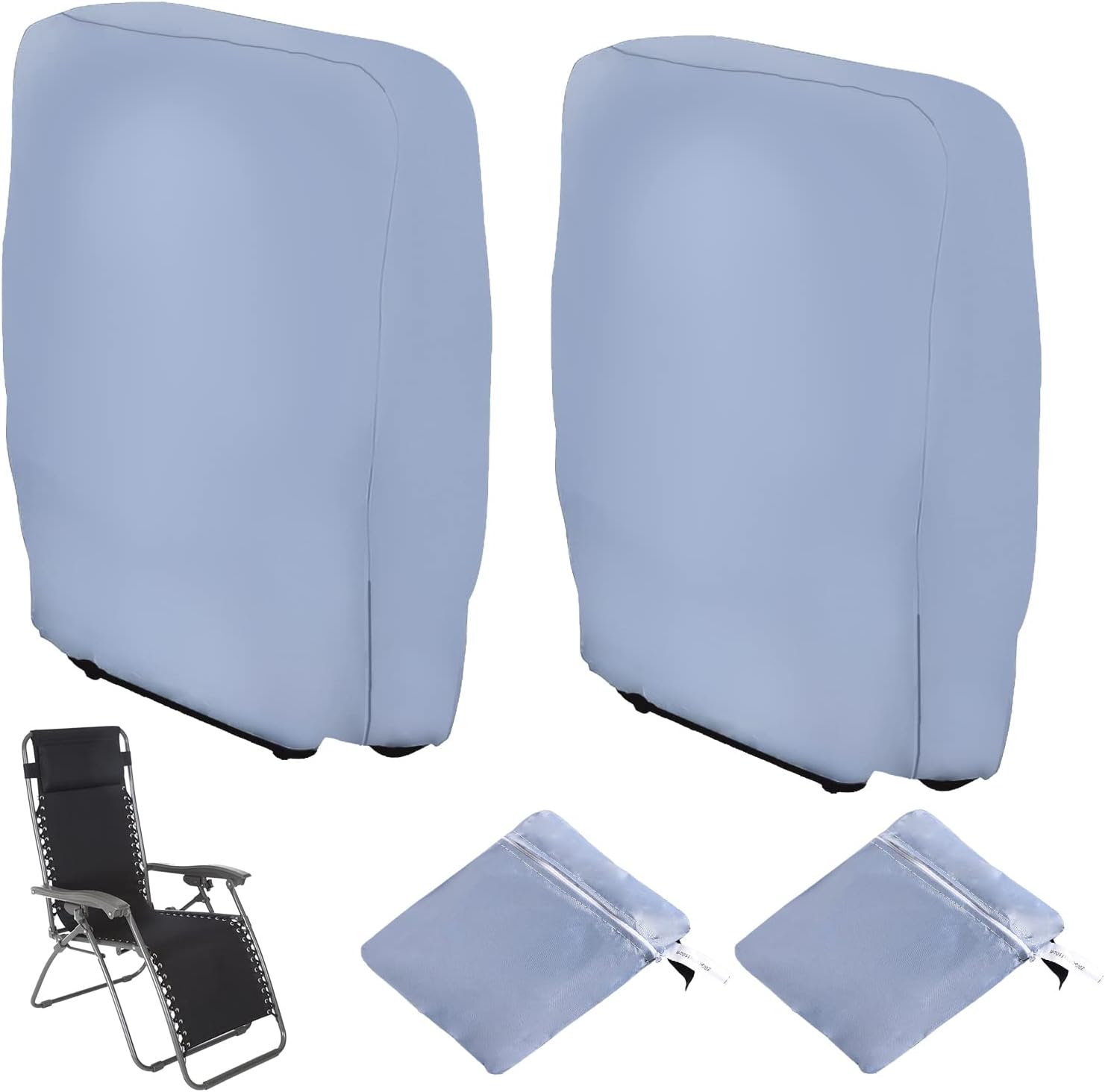 Kovshuiwe Housse De Protection Chaise Longue Pliante - Housse Relax Jardin 420D Oxford Anti-Poussière, Imperméable Et Anti-UV (96x84 Cm)