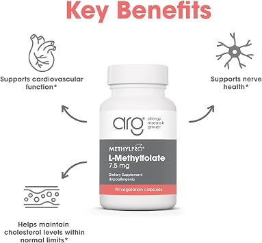 MethylPro L-Methylfolate 7.5 mg - L Methyl Folate, Methylfolate Supplement for Women & Men, Methylated Vitamin B9 (5-MTHF) for Brain Health, Focus, Calm - 30 Capsules (Pack of 2)