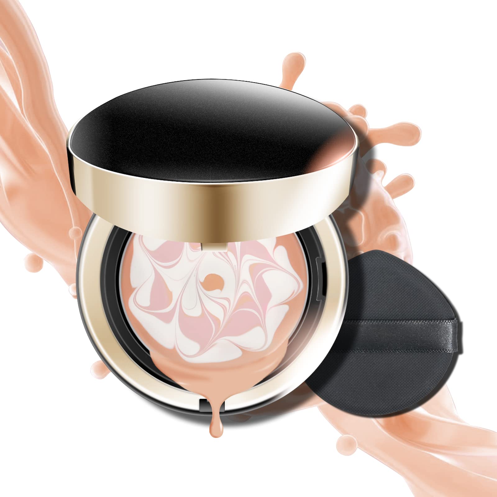 KYDAAir Cushion Cream BB Cream, Tri-color Latte Concealer Foundation, Long-lasting Moisture,Waterproof Oil Control,Light Brightening,To Create A Natural Look-#23