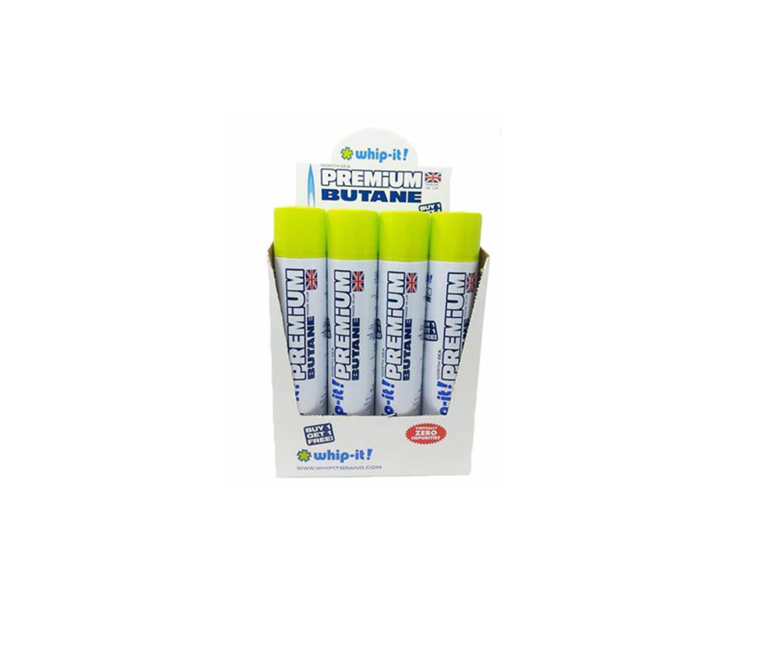 Whip-It Premium Butane Can (Pack of 4 Cans) – Ultra-Pure Refill for Superior Performance! World's Purest Butane.
