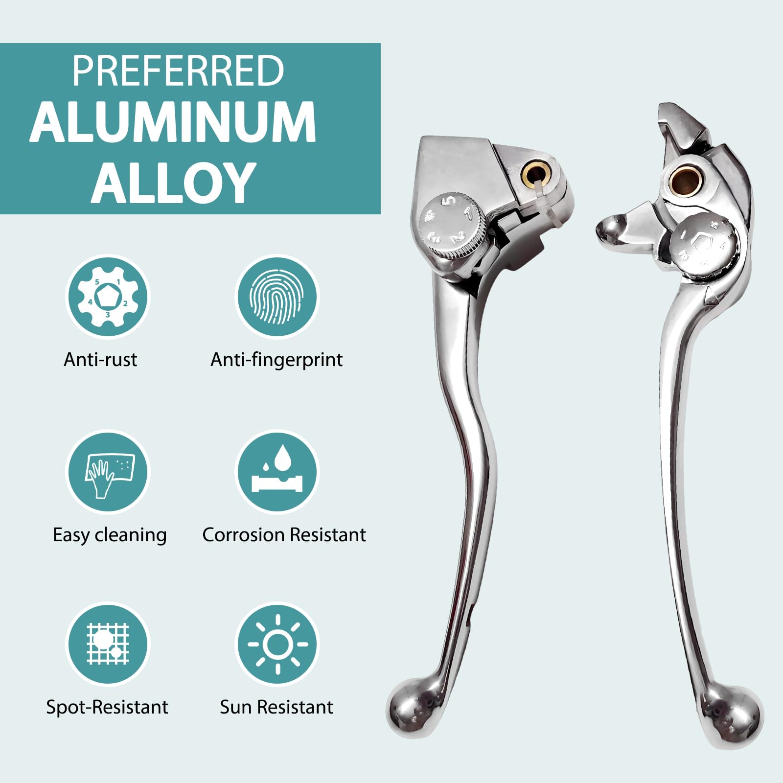Palancas de embrague del freno de aluminio para Compatible con Kawasaki Ninja 650 ER-6N ER6N ER6F ER-6F KLE 650 Versys 650 09 10 11 12 13 14 15 16 17 18 ER 650 EX 650 R Polished Silver