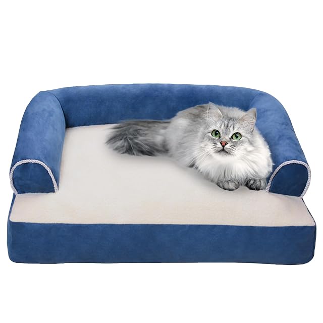 RUYICZB Cama Perro Medianos Pequeños, Sofá Perro Ortopédica Bordes Elevados, Cama Perros Lavable