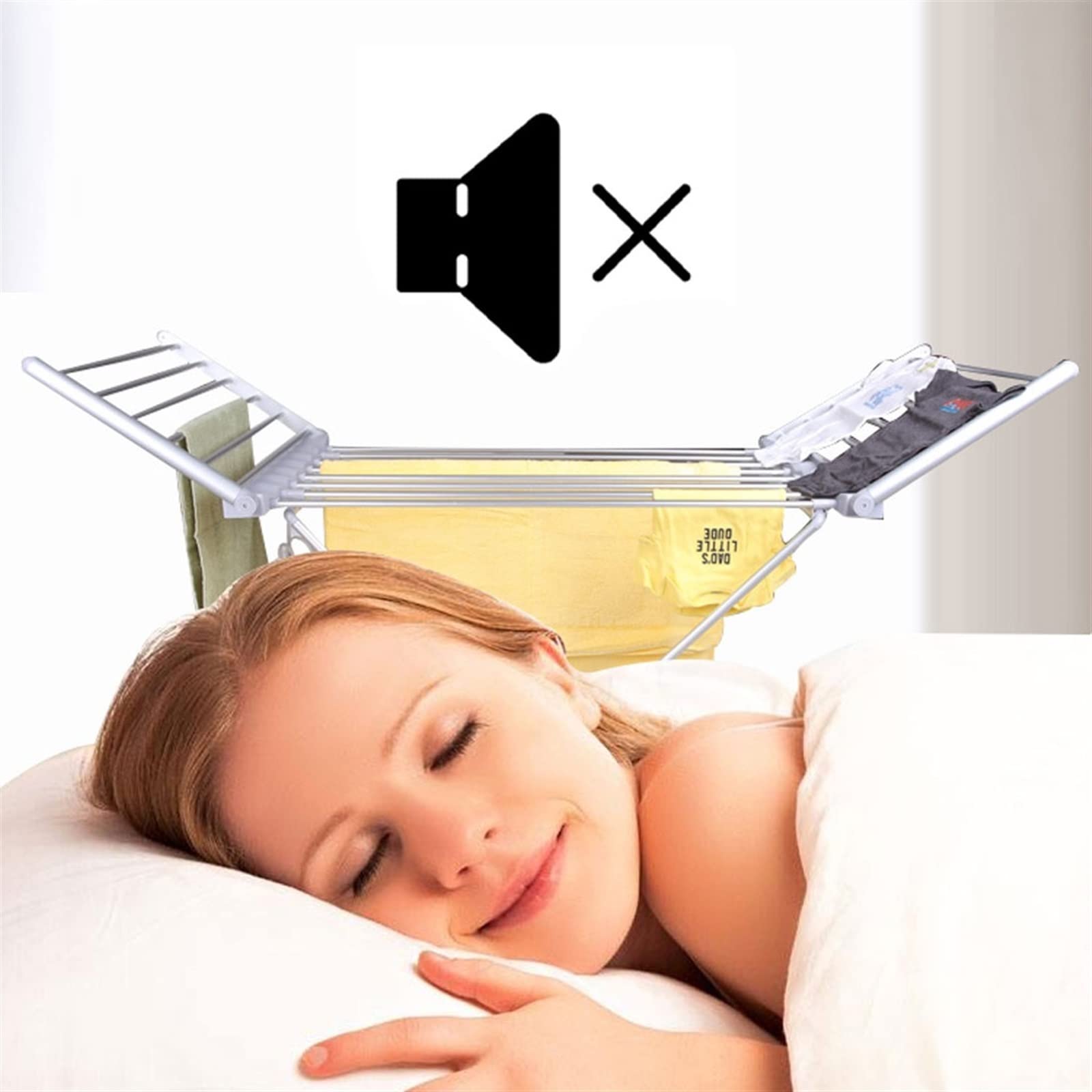 Asciugatrice elettrica riscaldata da 220 W, 18 barre riscaldate, stendibiancheria pieghevole a risparmio energetico, per una facile conservazione, risparmio energetico, alla moda Star of Light