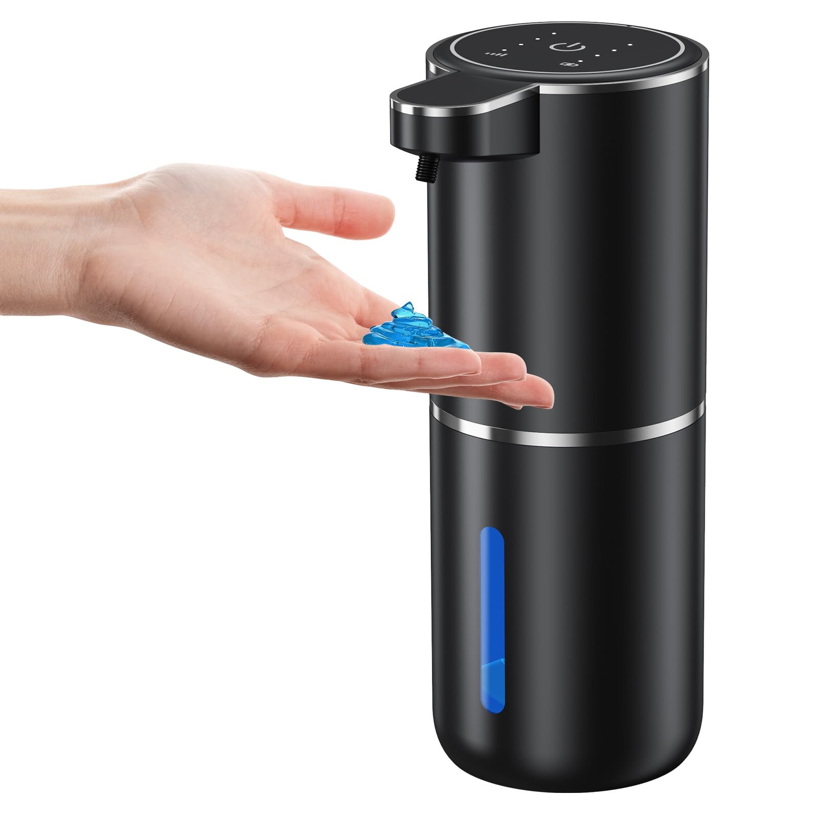 Photo 1 of Touchless Automatic Soap Dispenser with 4 Adjustable Dispensing Levels, 1200mAh Rechargeable Battery, Wall-Mountable for Convenient Use in Kitchen & Bathroom