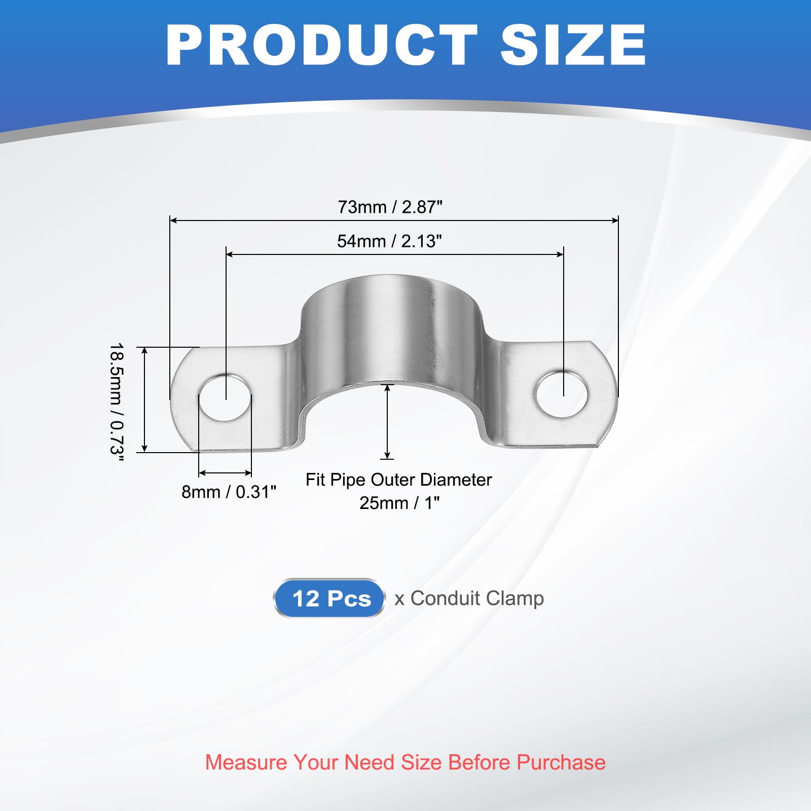 PATIKIL 25mm Rigid Pipe Strap - Image 2