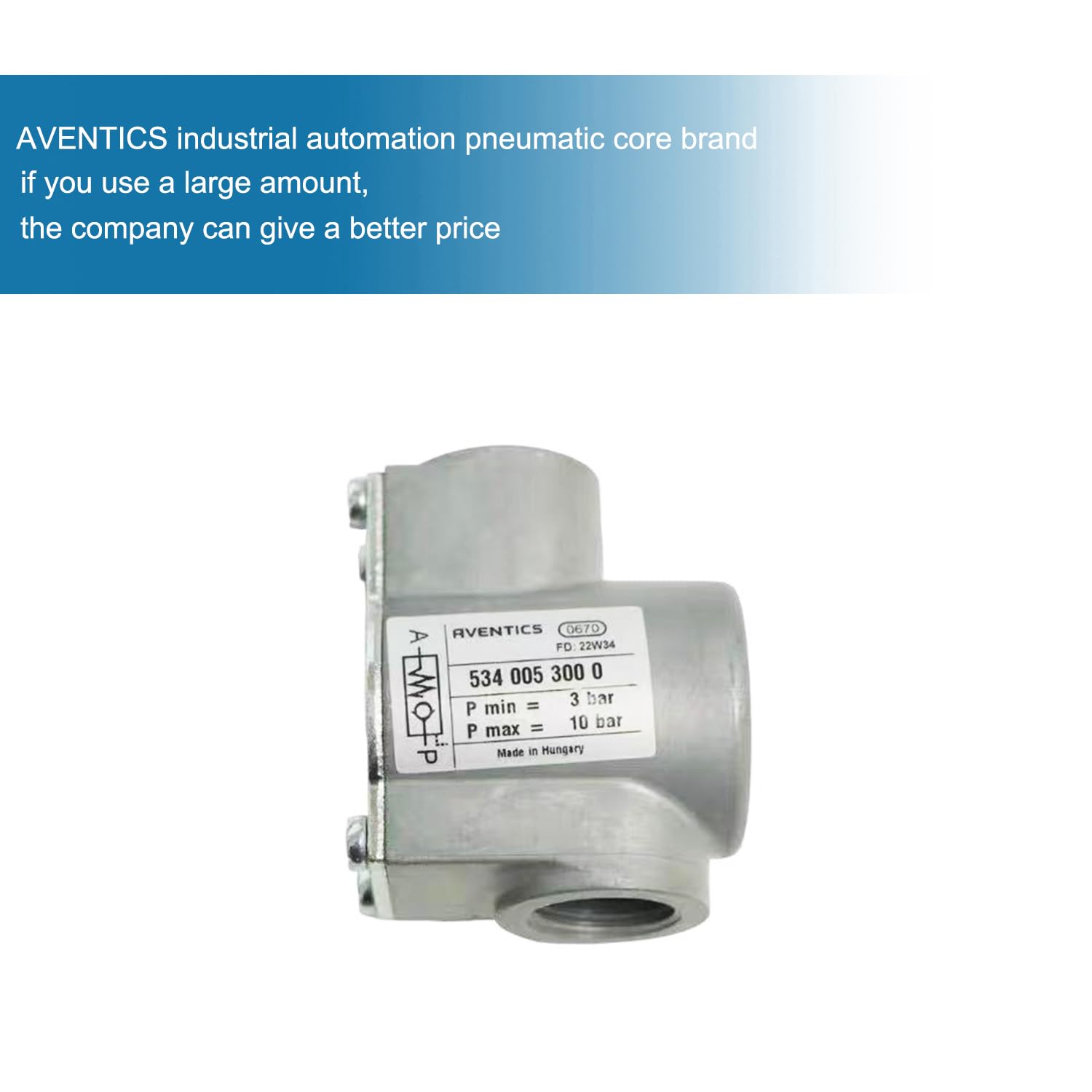 AVENTICS 5340053000 NR02 Zawór zwrotny sterowany pilotem G1/2 gwint