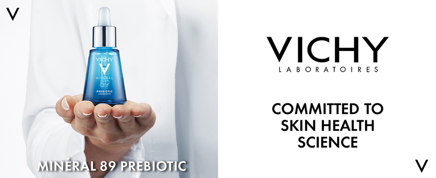 Vichy Mineral 89 Prebiotic Defense & Recovery Concentrate, Niacinamide Serum For Face, Skin Barrier Repair Seum With Antioxidants, Pore Minimizer & Hydrating Serum For Dull, Dry Skin