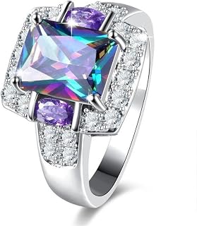 Förlovningsring lyxiga modesmycken färgglada zircon kvinnliga ring bröllopstillbehör jubileumsgåva