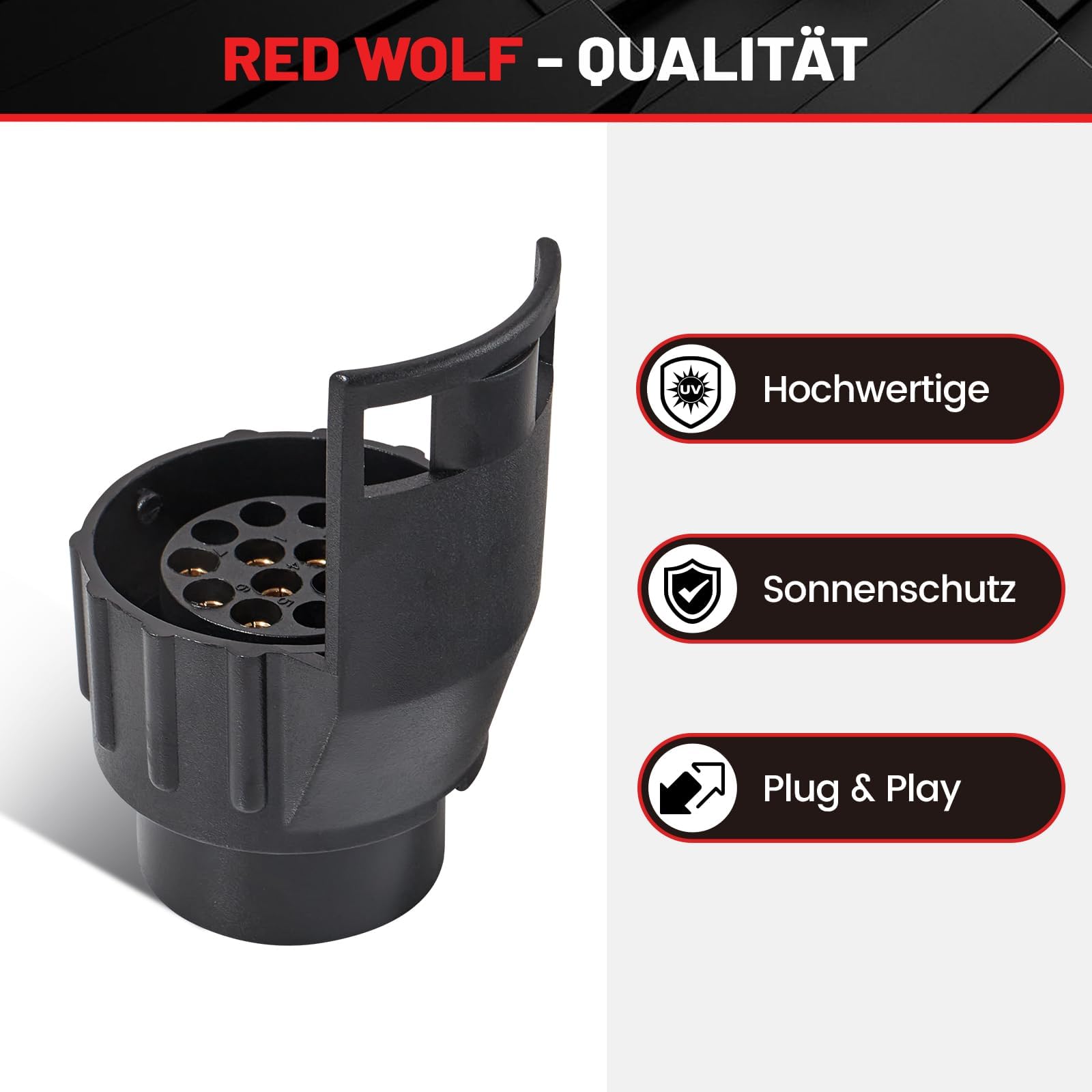 Adaptateur Remorque 7 Vers 13 Broches RED WOLF – 12V, Pour Voiture, Caravane, Camping-car – Convertisseur Prise électrique - 11