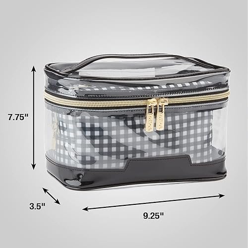 Miniatura 6 de Conair Bolsa de maquillaje de viaje, neceser grande y bolsa de cosméticos, tamaño perfecto para uso en casa o viajes, juego de dos piezas en PVC