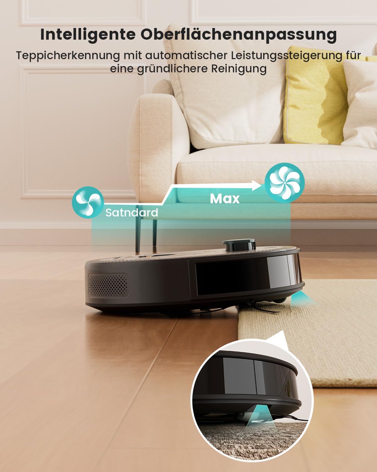 Lefant M330Pro Staubsauger Roboter, Saugwischer Roboter mit No-Go-Zone, 2.4G/5GHz Wi-Fi, 5000Pa Staubsauger, Mehrstufiges Mapping, Laser Navigation für Tierhaare, Teppiche und Hartböden