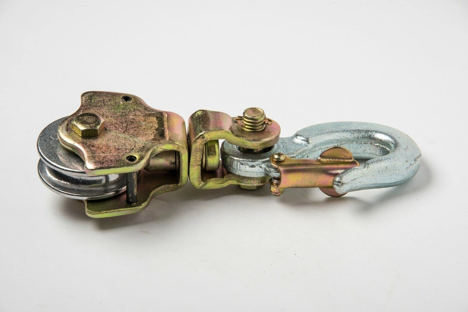 Bloque de polea de cuerda de alambre de 2 toneladas de gancho giratorio de alzamiento de ojo gancho de arrebatar Sheive anodizado con gancho, paquete de 2