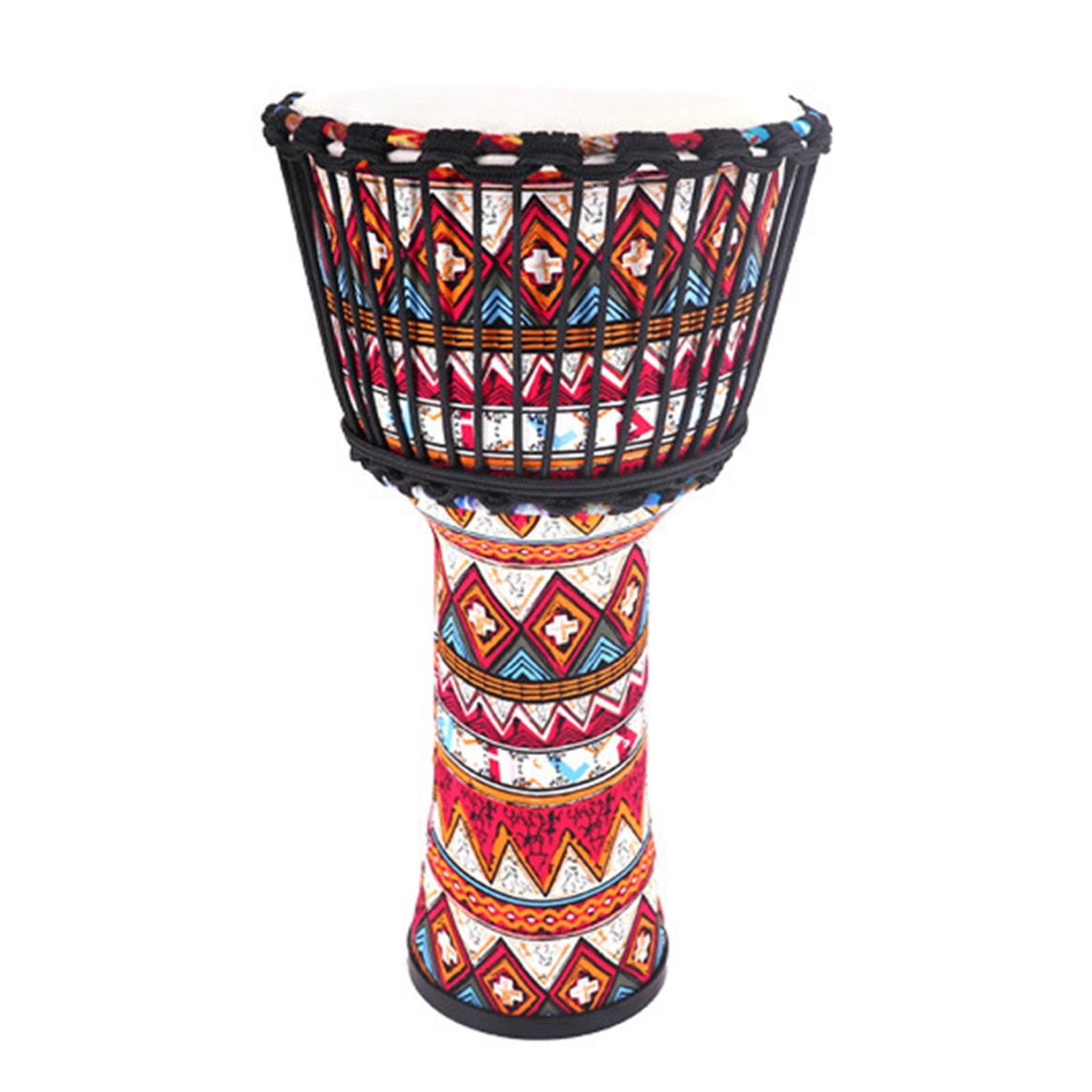 Djembe Trommel Trommelfell Aus Ziegenleder Mit Bindeseil, Rutschfeste Unterseite Buschtrommel für Hochzeit, Camping, Party Hand-Trommel(Large 10inch B)