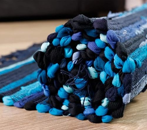 Miniatura 3 de Alfombra de algodón reversible de 20 x 31 pulgadas, hecha a mano, multicolor, tejida a mano, con borlas, lavable a máquina, para lavandería,