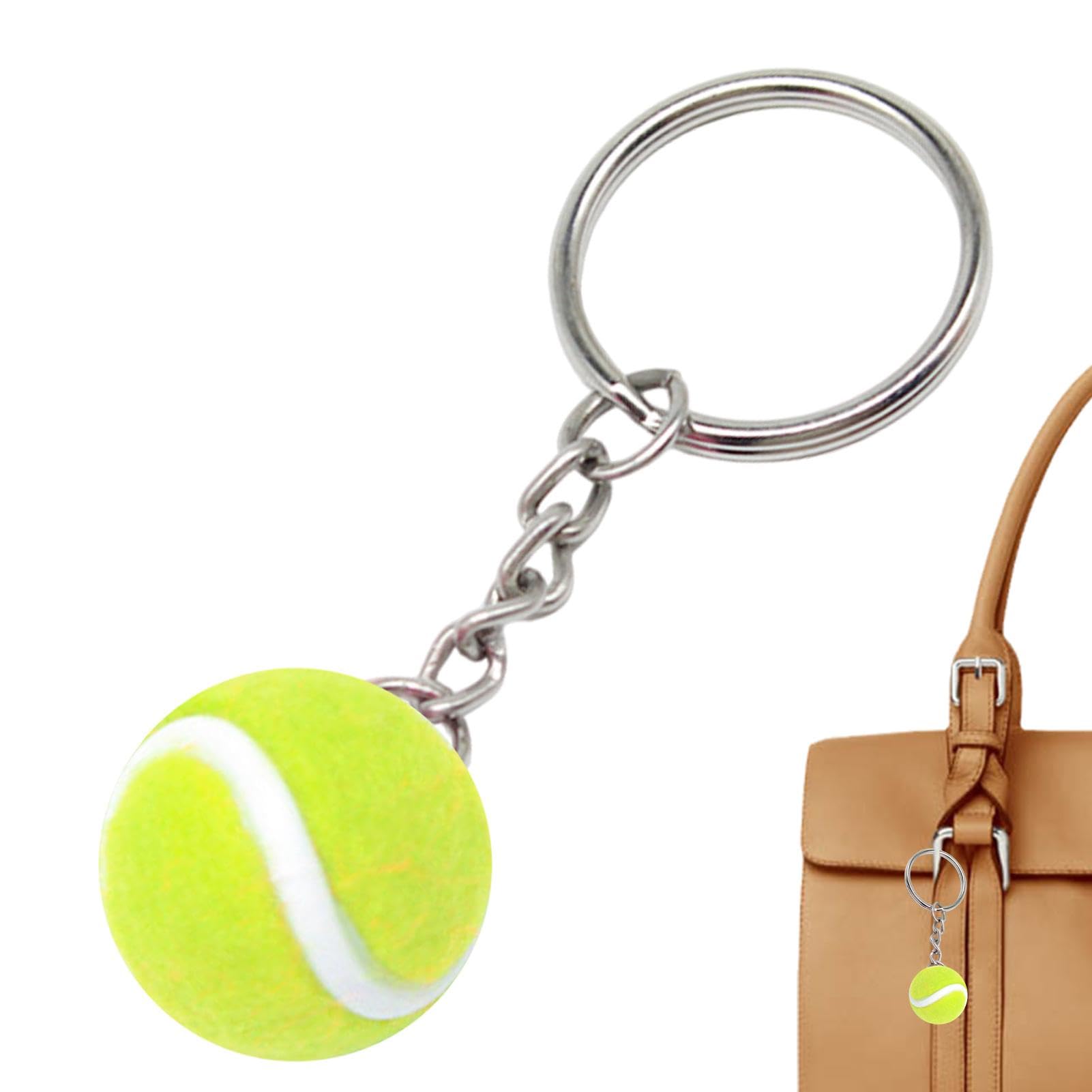 Portachiavi Da Tennis - Piccola Palla, Sfera e Sportivo | Ciondolo Unico per Borsa e Auto, Giocattoli per Premio Scolastico