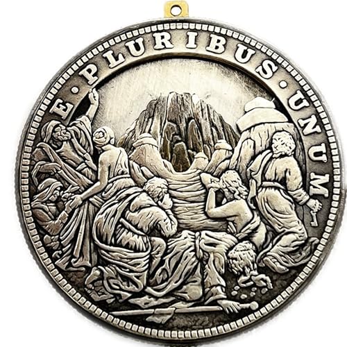 Movable Mechanism Coin Roman Booteen Amazing Art 'Open The Mountain' Hobo Nickel Morgan Dollar Magic Collectible Creative Gift Handmade Commemorative Coin