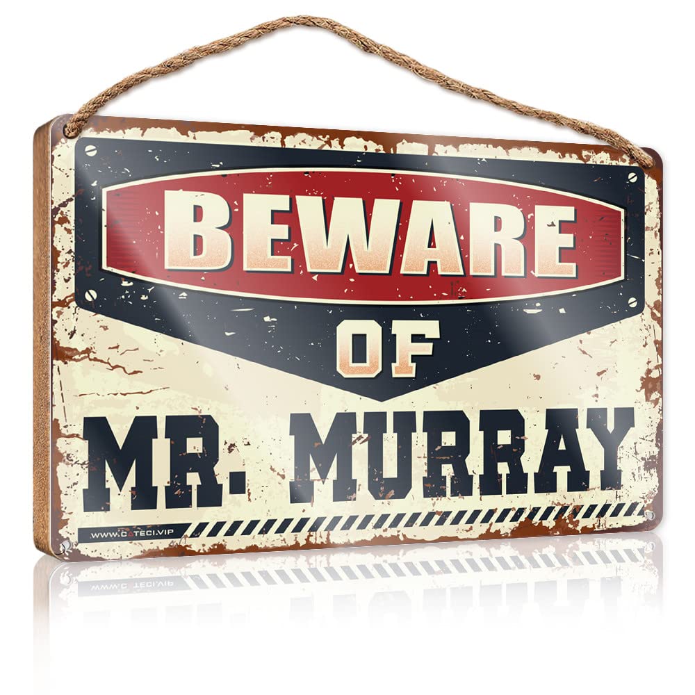 Dtha One Color Farm Hanging Door Sign Beware Of Mr. Murray Wooden Sign Work From Home Door Sign Signs For Home Decor(15X28cm)