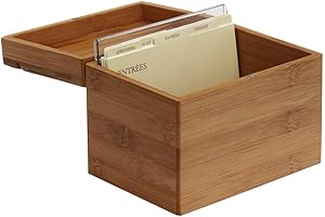Oceanstar Bamboo Recipe Box with Divider