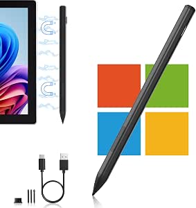 Lápiz Digital Surface Pen - Compatible Múltiples Modelos, 4096 Niveles Presión, Carga USB-C, Punta Reemplazable