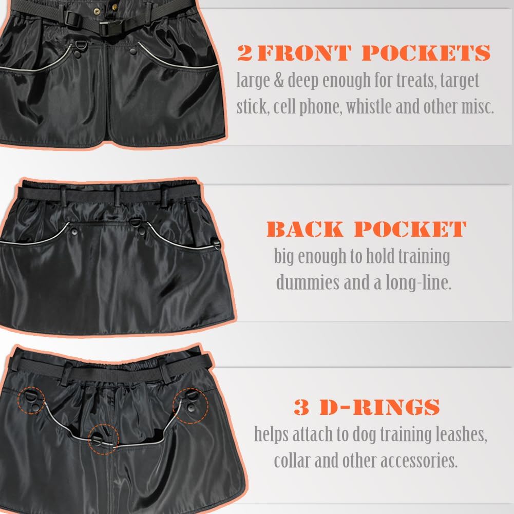 Dog Trainer Vest for Men Women with Big and Deep Pockets, Pet Handler Waist Treat Pouch Apron Design of Functionality for Holding Dog Stug Toy, Training Dummies, Rope (L)