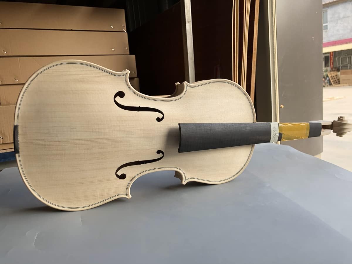 Advance White violin 4/4 full size unfinished violin one piece flame maple Spruce wood top Hand made violin luthier DIY