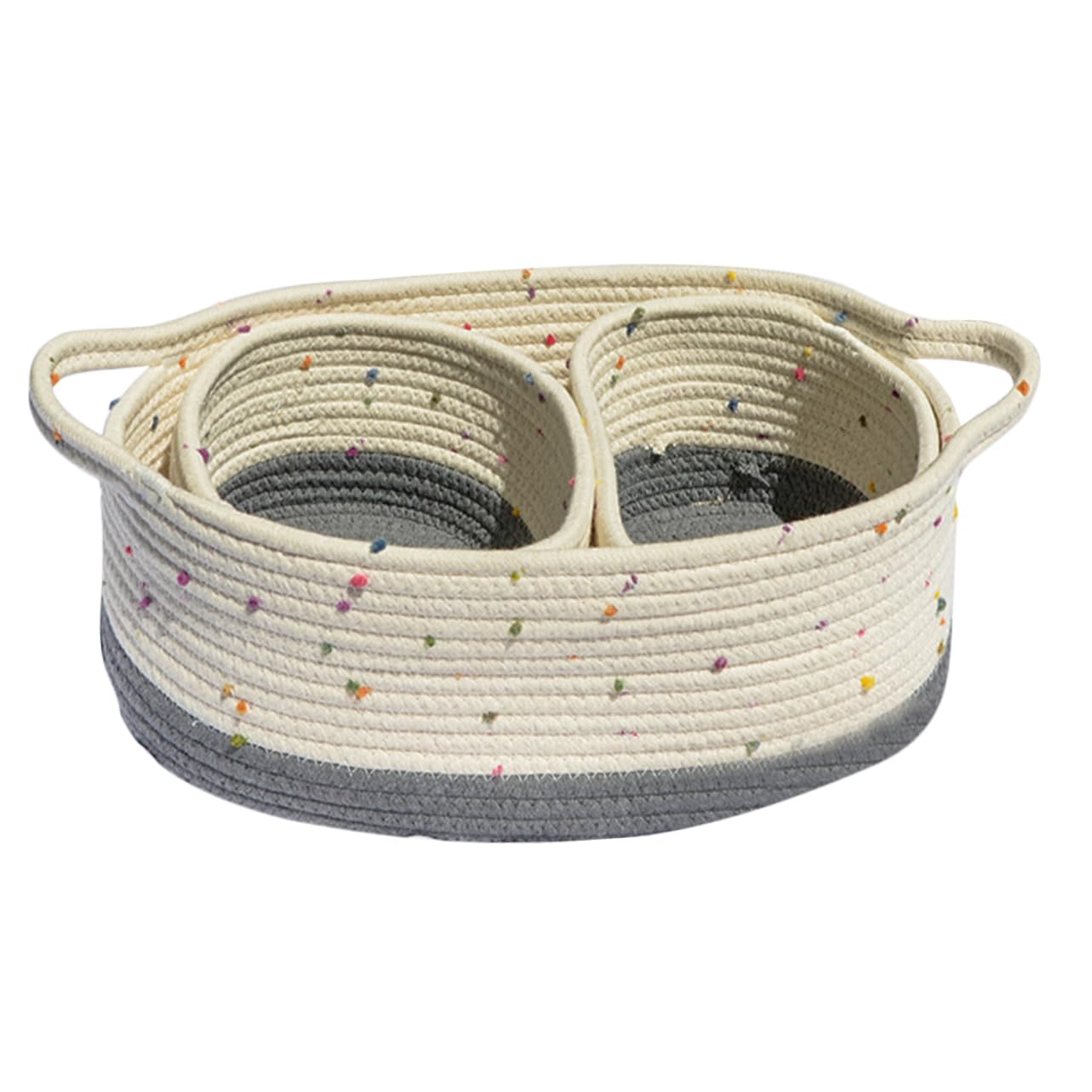 Cabilock 3pièces Panier De Rangement Coton Tressé Bac Organisateur De Bureau Pour Snacks Et Accessoires Décoration Épurée Et Pratique Pour Maison Et Bureau