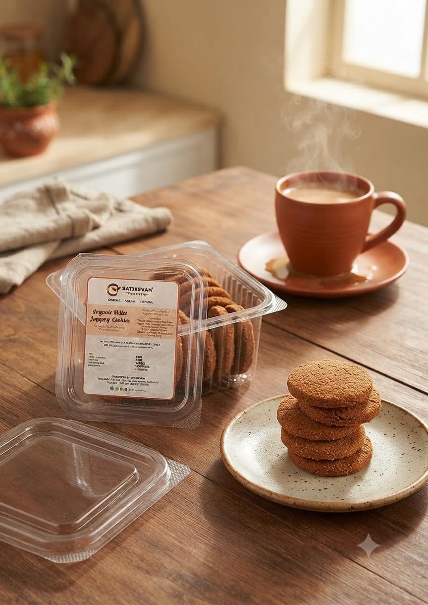 Satjeevan Organic Millet Jaggery Cookies 180g | Vegan & Gluten-Free | Stone-Ground Ragi & Jowar Flour, No Sugar, No Preservatives | Artisanal Handcrafted 3