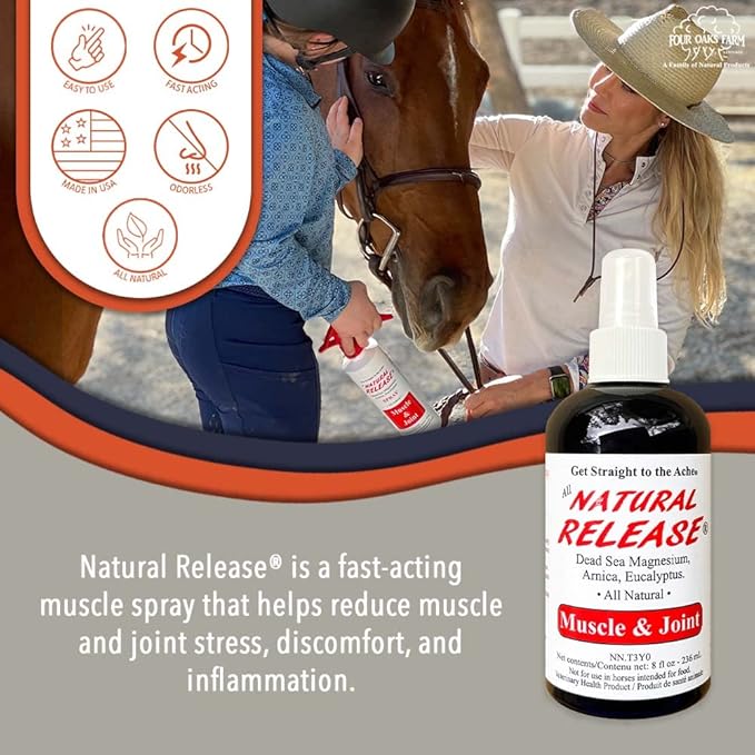 Four Oaks Farm Ventures Spray Relajante Muscular Natural para Caballos - 8 oz miniatura 2