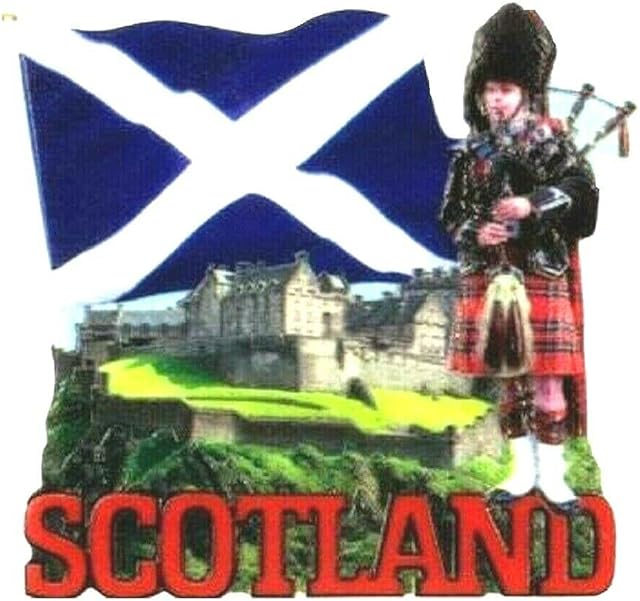 Elgate Scottish Saltire Flag Fridge Magnet Scotland Highland Piper Edinburgh Castle