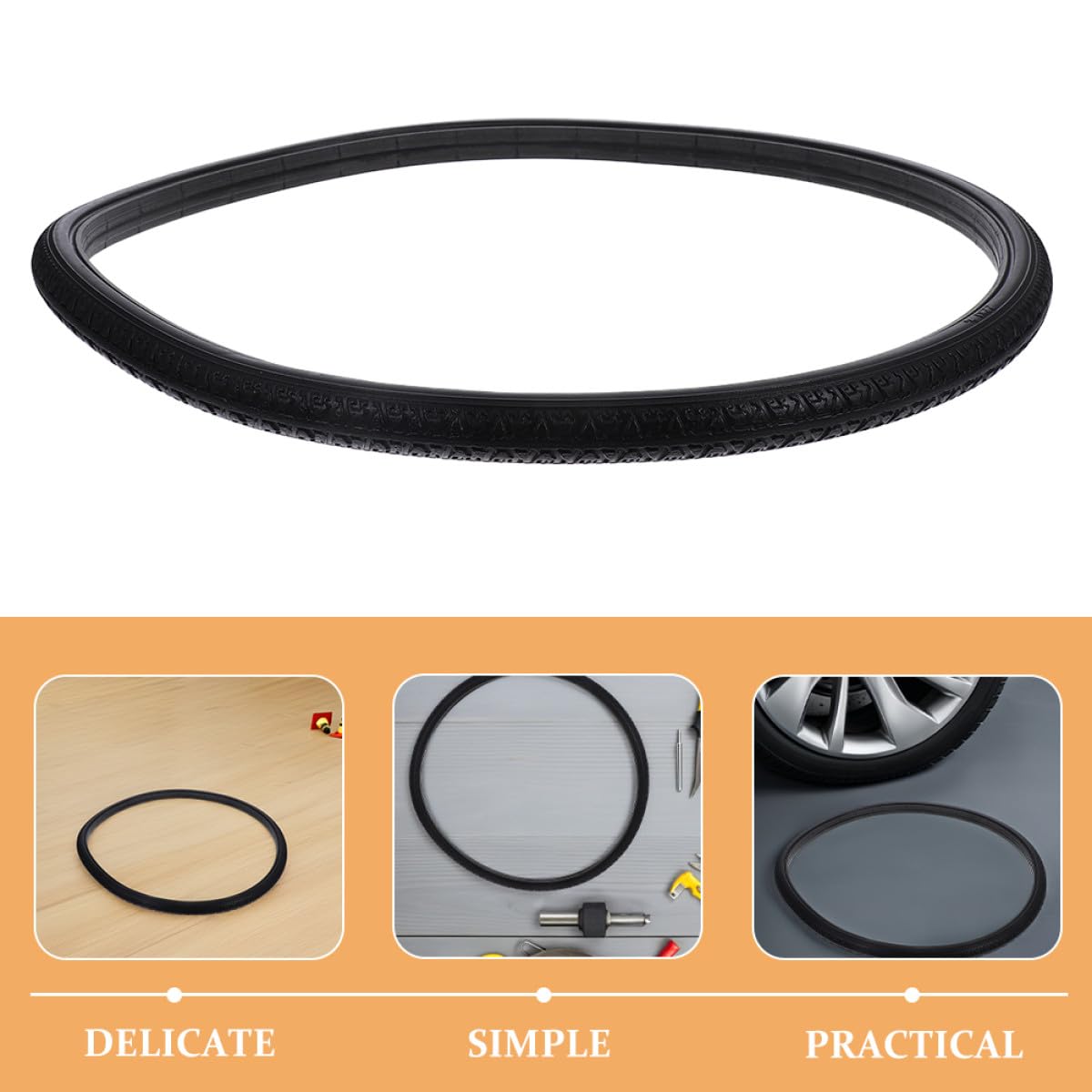 Operitacx Rollstuhl Ersatzreifen PU Schaum Vollgummi Elastisch Schwarz 24 X 1 3/8 Zoll für Manuelle und Elektrische Rollstühle Wartungsfrei