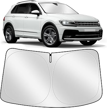YGYQZ Car Sunshade Windscreen for VW Tiguan II Allspace 2017-2024, Foldable, Thickened Reflective Windshield Sun Shield