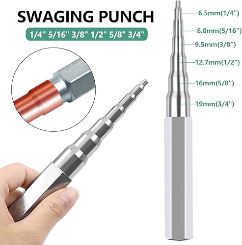 Miniatura 9 de Herramienta expansora de tubo de cobre Herramienta manual de estampación manual Tubo de refrigeración Herramienta de mano de expansión para aire