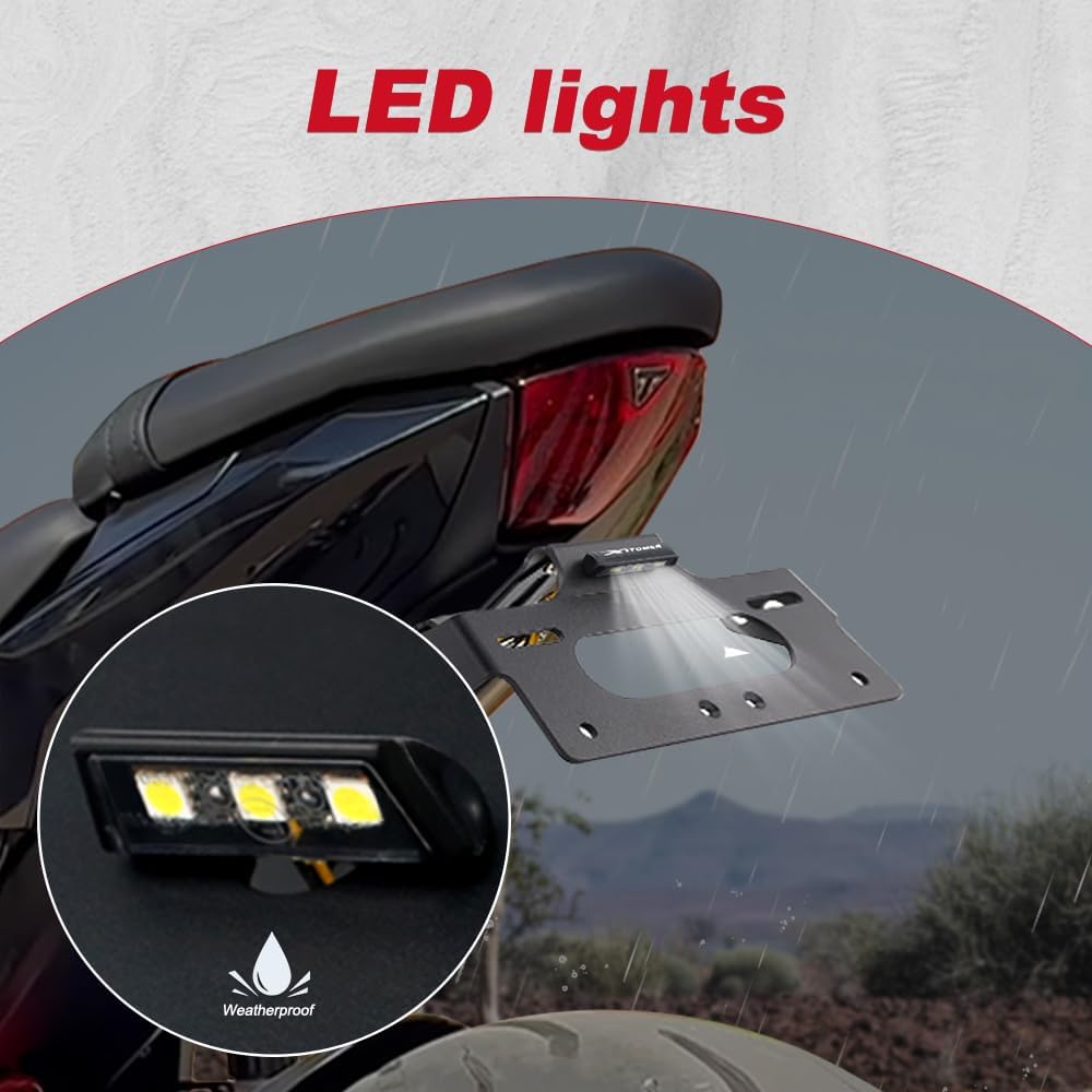 Xitomer Fender Eliminator Tail Tidy Compatible with 2024 2025 Daytona 660 Motorcycle License Plate Holder with License Plate Light Fit for Daytona 660 OEM Turn Signal