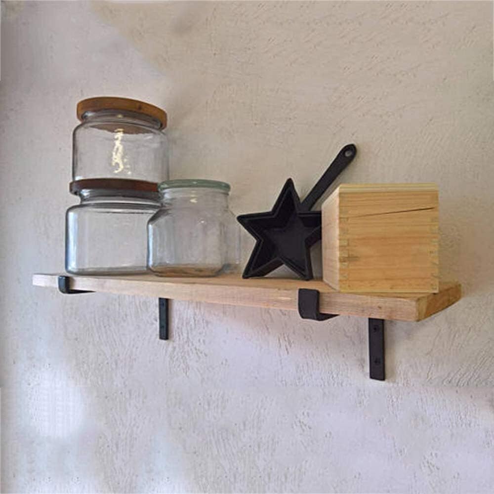 Floating Shelf Brackets Heavy Duty Metal Black Shelf Bracket (4"/6"/8"/10") 2PCS, Industrial Floating Shelves Brackets with Lip, Metal Wall Mounted Shelving Support (Size : 6inch(15cm))