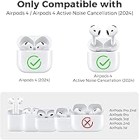 Vista 2 de AhaStyle Ear Hooks for AirPods 4th Generation (2024) 【Added Storage Pouch】 3 Pairs S/M/L Anti-Slip Ear Covers Silicone Accessories Compatible with