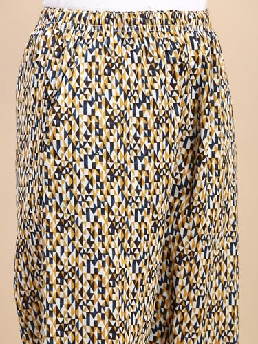 Image of KRYPTIC Women's 100% Pure Cotton Woven Pyjama | Mid Rise Relaxed Fit Full Length Nightwear Pant with Elasticated Drawstring Waistband & Side Pocket | Comfortable Lounge, Sleepwear & Casual Bottom Wear