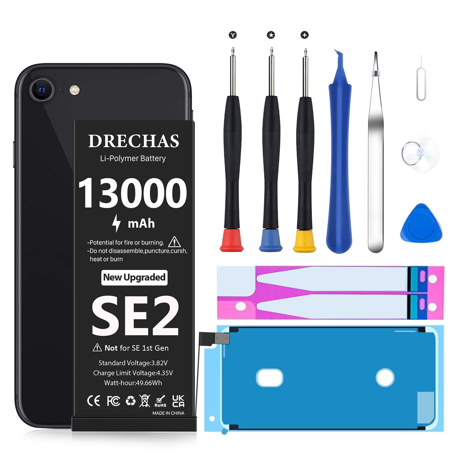 Amazon.com: DRECHAS [13000mAh] Battery for iPhone SE2020, Upgraded