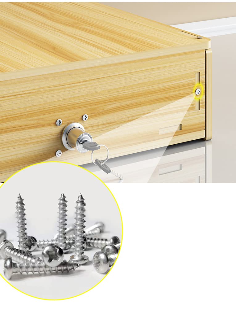 Support de Moniteur en Bois avec tiroir verrouillable éère de Rangement pour Bureau, Plate-Forme d'écran pour Ordinateur, PC, Meuble TV