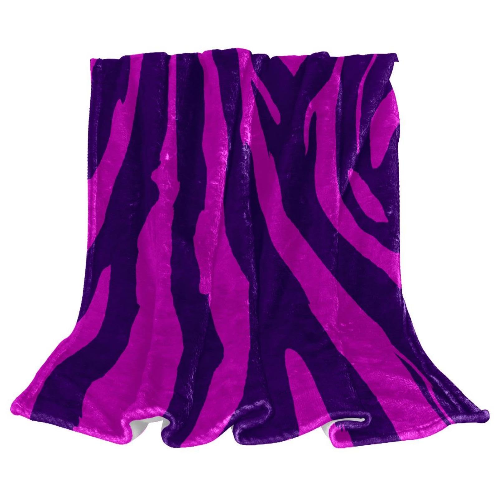 Couverture polaire violette anti-froid 150x200 cm pour canapé de salon et lit de chambre