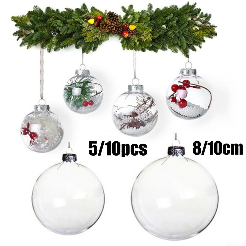 Ruhhy Transparante Kerstballen 10 cm - Set van 10