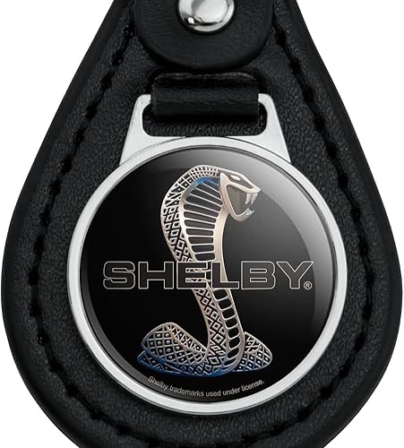 Miniatura 3 de Black Leather Shelby Cobra Logo Keychain
