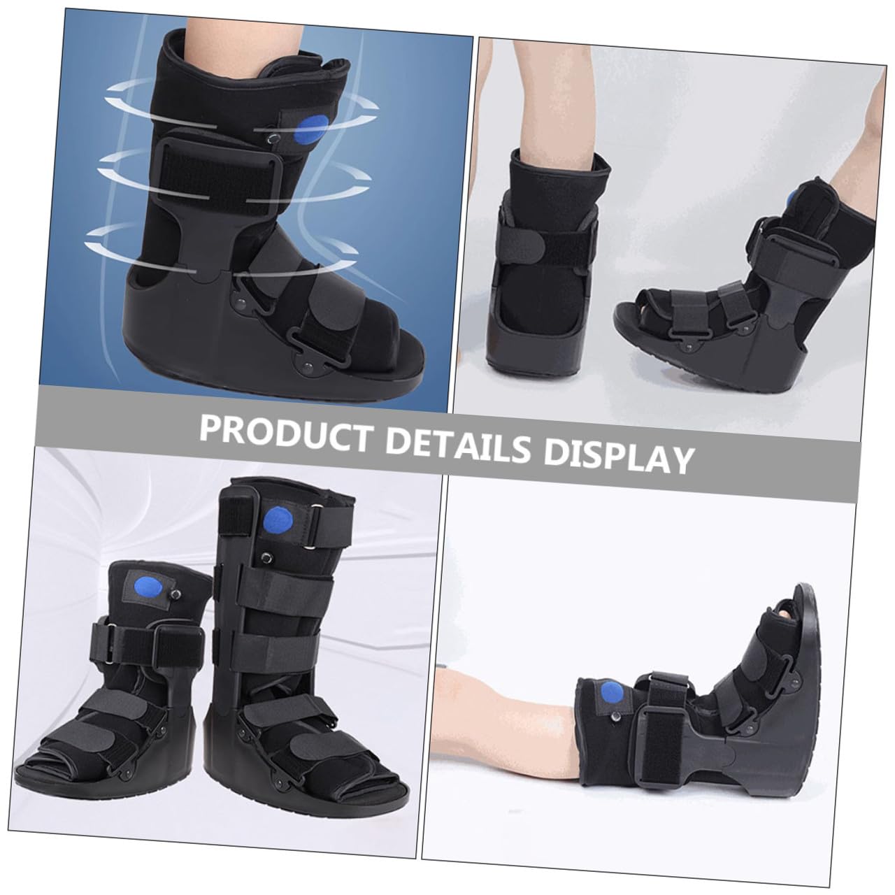 Ankle Stabilization Shoe with Inflatable Pad, Low-profile Medical Walking Boot for Sprained Ankle and Post-surgery Foot Brace Support, Adult and Pediatric Foot Protector