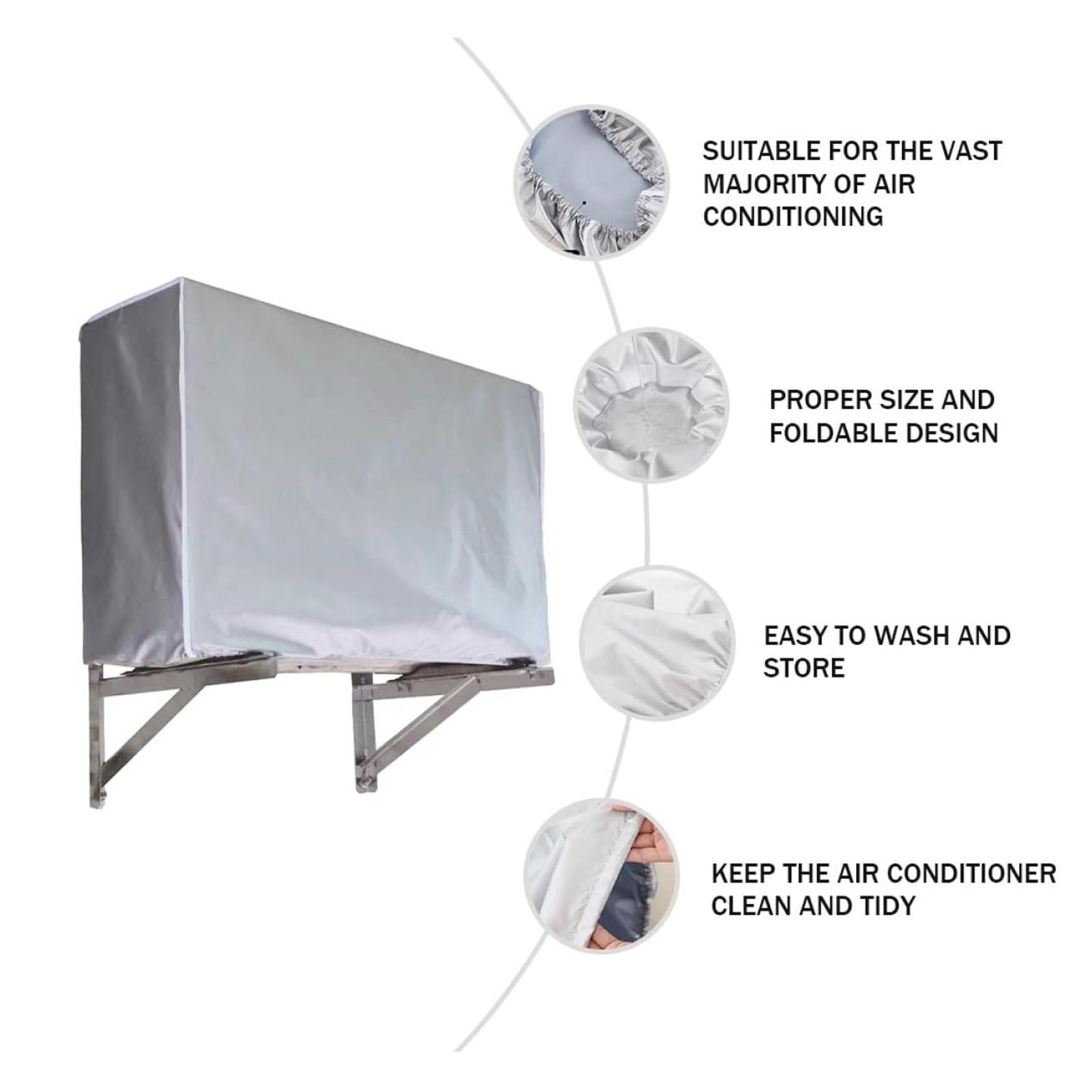 Telo Copri Climatizzatore per Unità Esterne, Coperture AC per Centrali Esterni Interni Casa, Telo Protettivo Mobili (105x40x75 cm / 41,3x15,7x29,5 pollici)