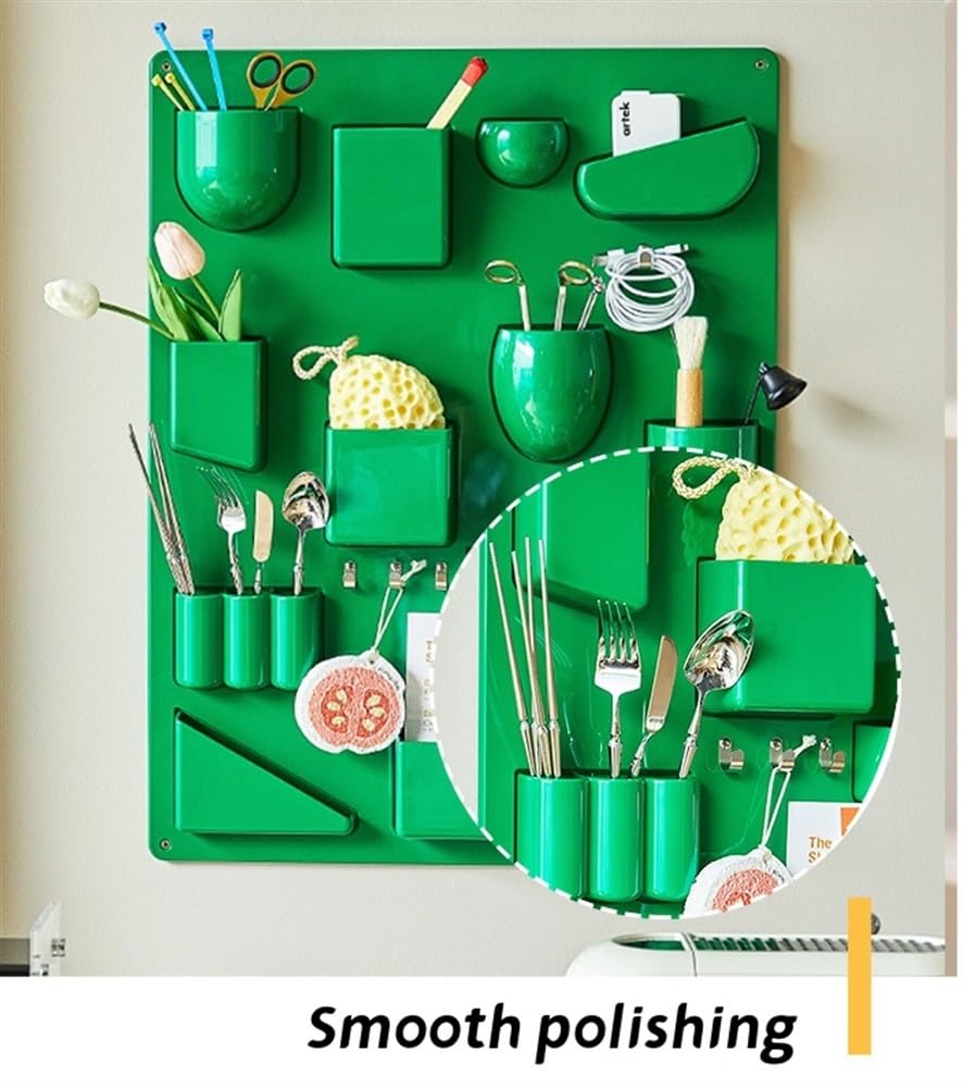 SUNHIPPIE  かわいい小物ウォールストレージ、デスクトップマルチグリッドストレージボード、クリエイティブウォールデコレーション、ストレージ壁掛け、寝室、リビングルーム、玄関に適しています(レッド) デスクトップマルチグリッドストレージボード、かわいい小物ウォールストレージ、、クリエイティブウォールデコレーション、寝室、リビングル