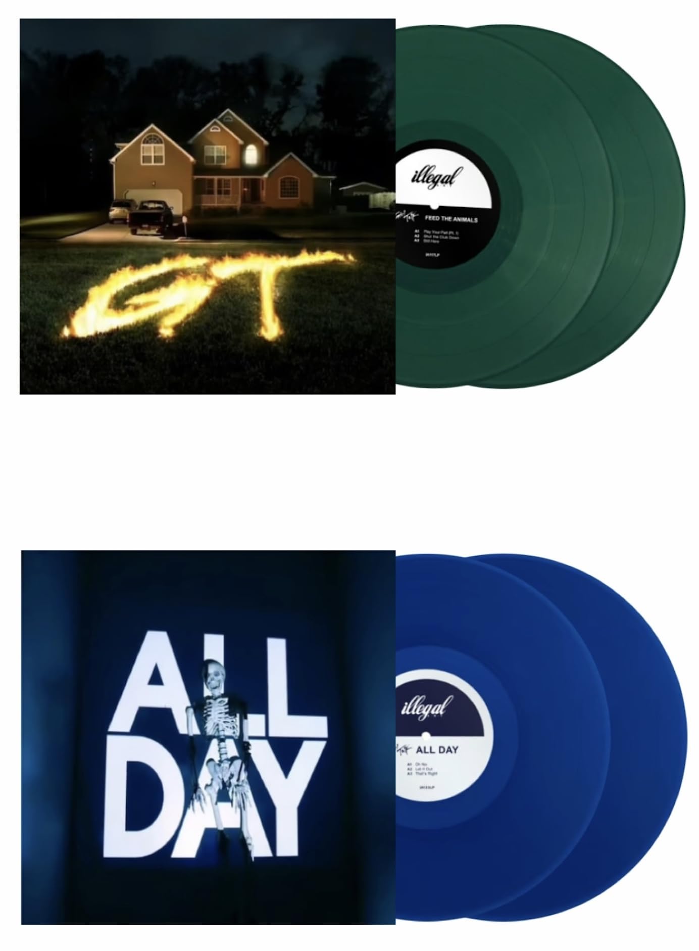 All Day Transparent Blue & Feed The Animals Verde Trasparente Esclusivo Pacchetto Molto Raro! Ragazza Parlare