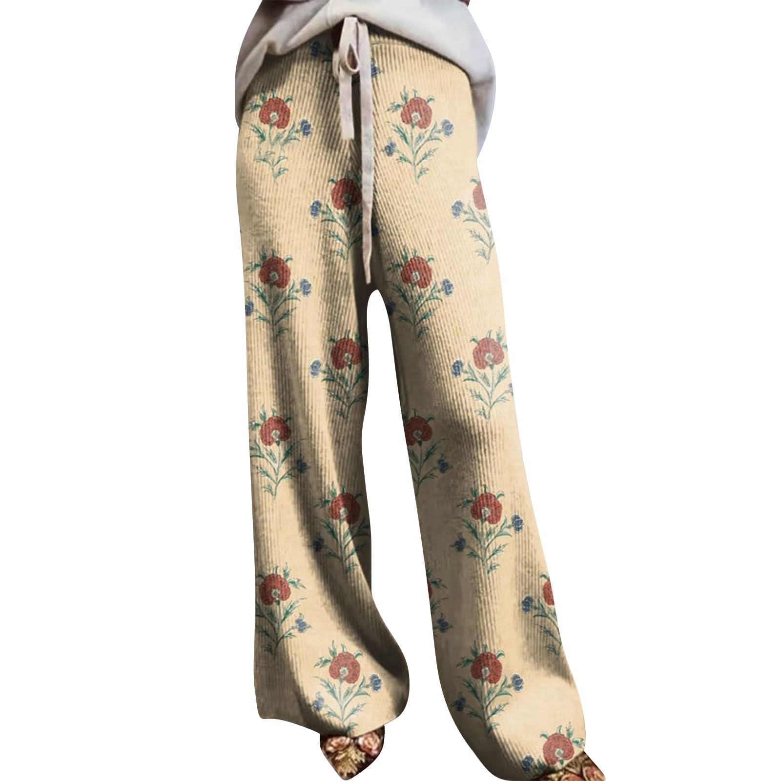 Pantalon De Sport Femme avec Poche Pantalon Fluide Elastique Ample Pantalon De Survêtement à Taille Coulissante Detente Femme Pantalon Danse Femme Taille Haute Extensible Jogging été Femme