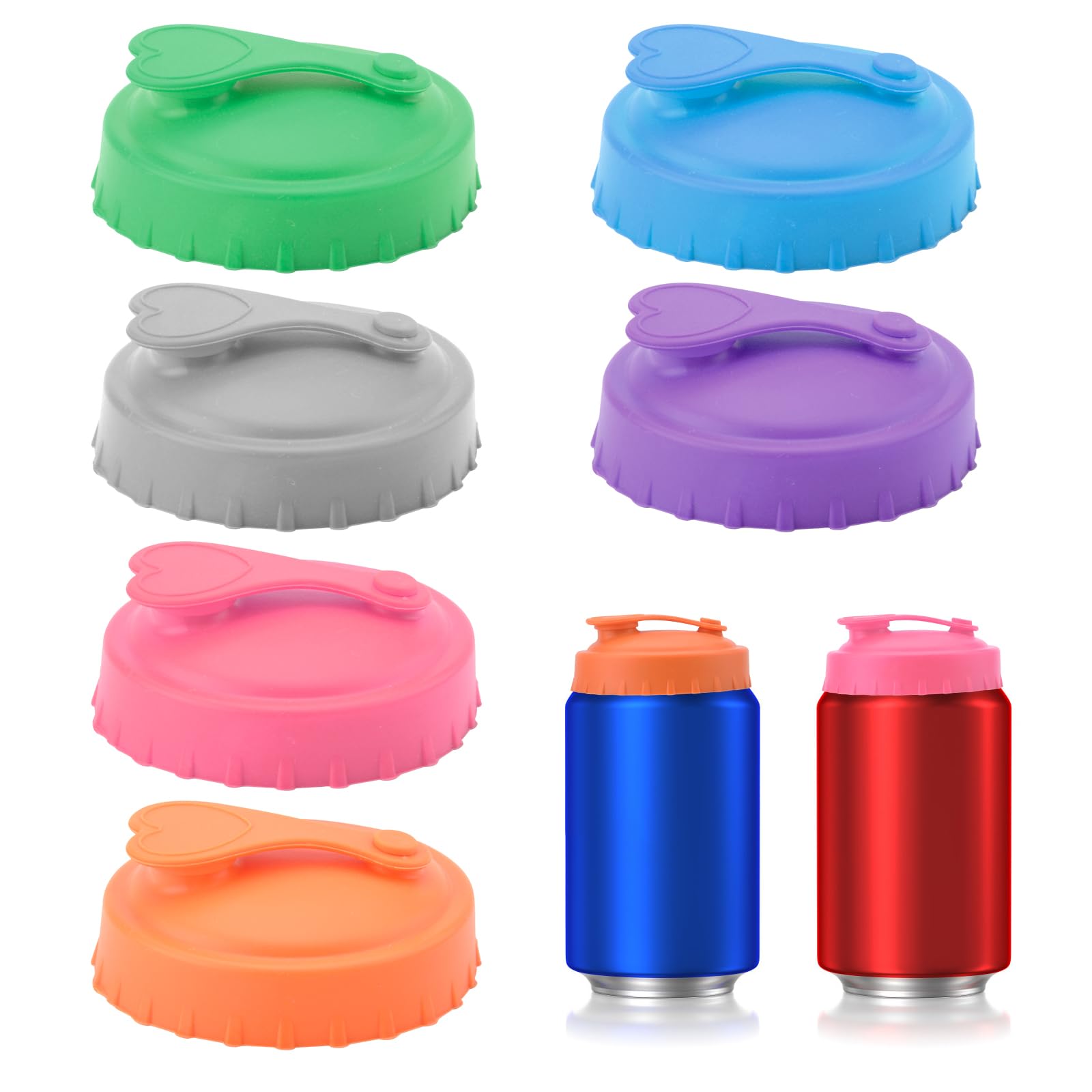 Lot De 2 Couvercles En Silicone Pour Canettes - Réutilisables - Anti-fuite Et Poussière - Gris - Pour Bière, Soda
