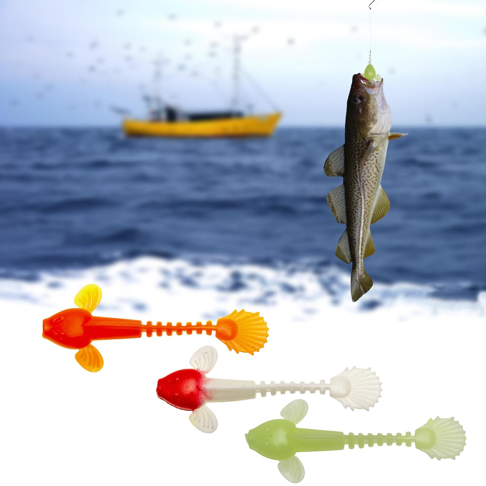 Appâts de pêche, 6 pièces Simulation Loach appâts Souples leurres de Natation Souples leurres à coulage Lent leurres de pêche Loach Souple appâts de pêche Souples(Red Head White)
