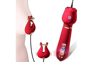 2 in 1 Rose Nipple Nipple Toys G Spot Wand Vibrators